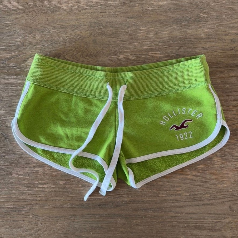 VTG Hollister Y2K Lime Green Terry Cloth Dolphin Micro Booty Shorts Retro-Sz XS